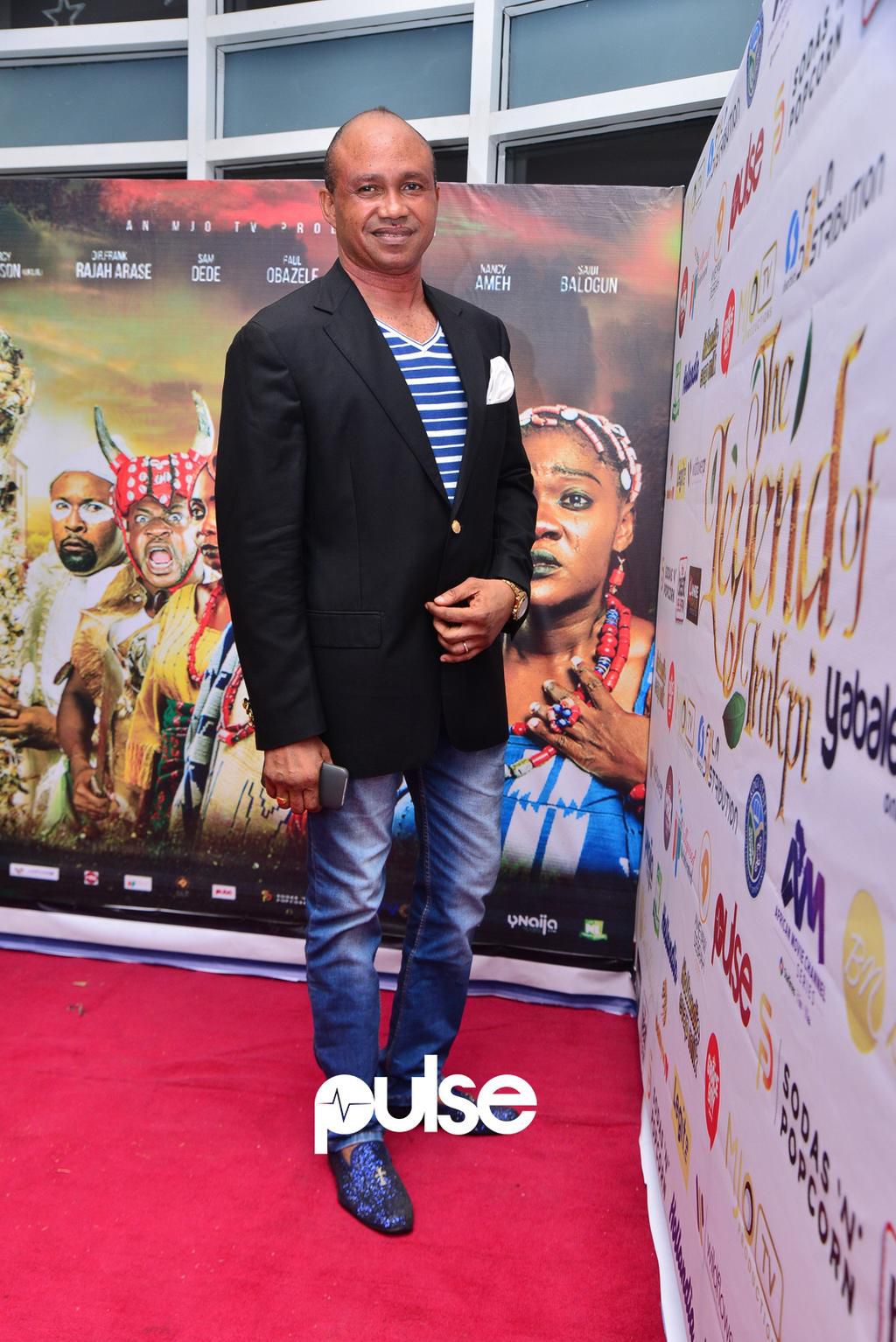 Paul Obazele one of the lead characters of the movier 'Legend Of Inikpi' at the movie premiere [PULSE]