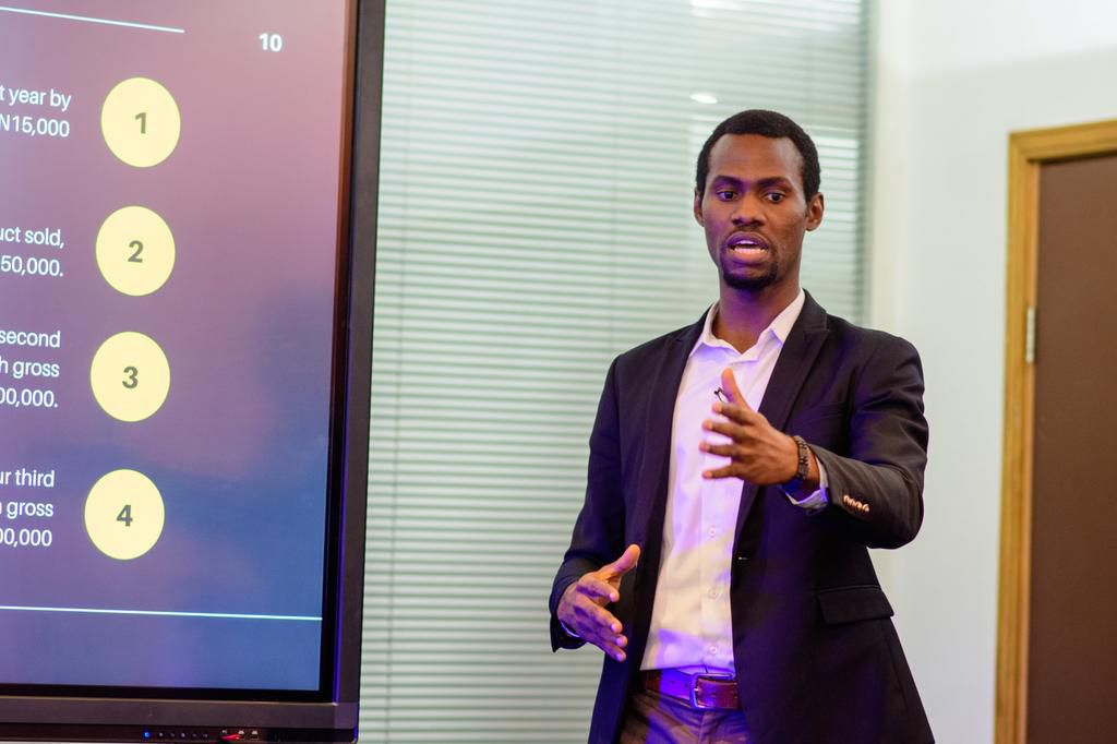 MTN YEDP Participant, Joshua Dolor Oghenerume, sharing his thoughts at the pitch