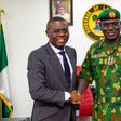 Army Chief Buratai pays a courtesy visit to Lagos Governor Sanwo-Olu in his office in 2019 (Lagos govt)