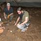 French geo-archeologists and anthropo-biologists study remains in the Iroungou cave, southern Gabon