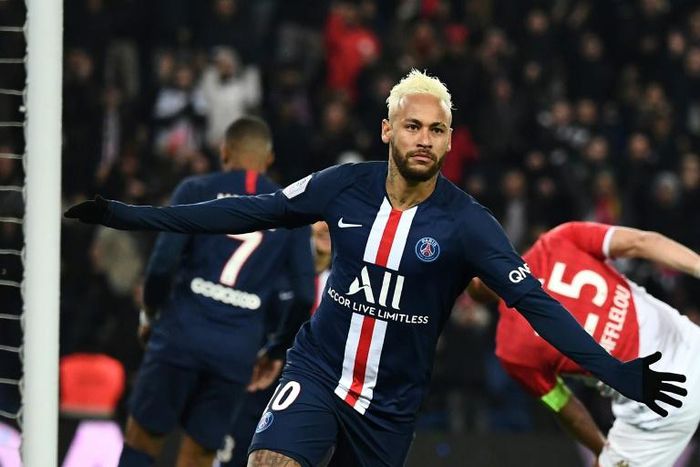 Neymar scored twice in the first half but PSG had to settle for a draw against Monaco