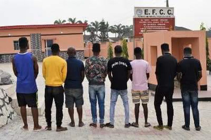 EFCC arrests 8 suspected internet fraudsters in Ibadan [Facebook/EFCC]