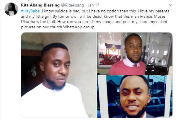 “Suicide is bad but I have no option” - Lady whose pastor shared her nude photos on church’s WhatsApp group