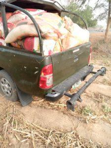 The vehicle intercepted with the 42 bags of foreign rice (NAN)