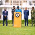 Lagos Governor Jide Sanwo-Olu and other members of his team providing updates on latest measures to curb spread of coronavirus in Nigeria's most populous city (Jubril Gawat)