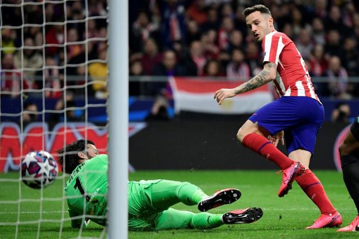 Saul Niguez (right) scored the only goal as Atletico Madrid beat Liverpool 1-0