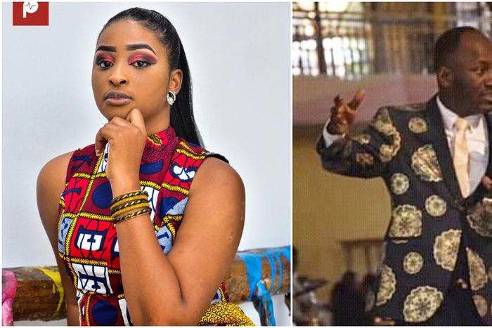 Etinosa Idemudia has come out to apologise to Apostle Johnson Suleman for calling him out on Instagram. [Instagram/EtinosaIdemudia] [Instagram/ApostleJohnsonSuleman]