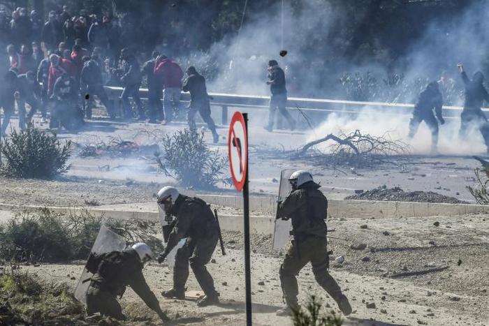 More than 60 people, mostly police officers, were injured in violent clashes on Wednesday