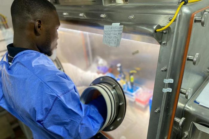 A lab technician testing for coronavirus in Nigeria [NCDC]