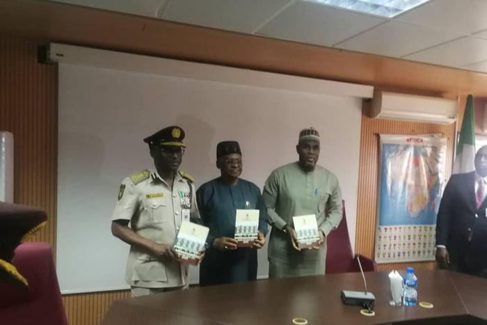 CGI MUHAMMAD BABANDEDE MFR, Minister of State Ministry of Foreign Affairs Ambassador Zubairu Dada (M) Permanent Secretary Ambassador Mustapha Lawal (L)