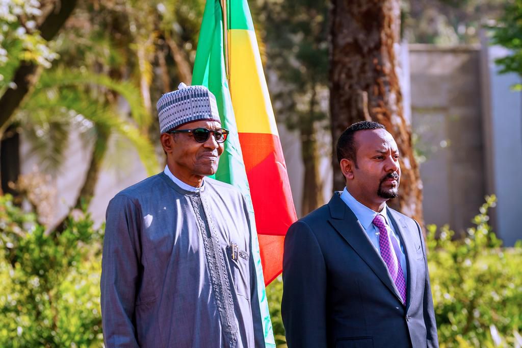 President Muhammadu Buhari and Ethiopian Prime Minister, Abiy Ahmed. [Twitter/GovNigeria]