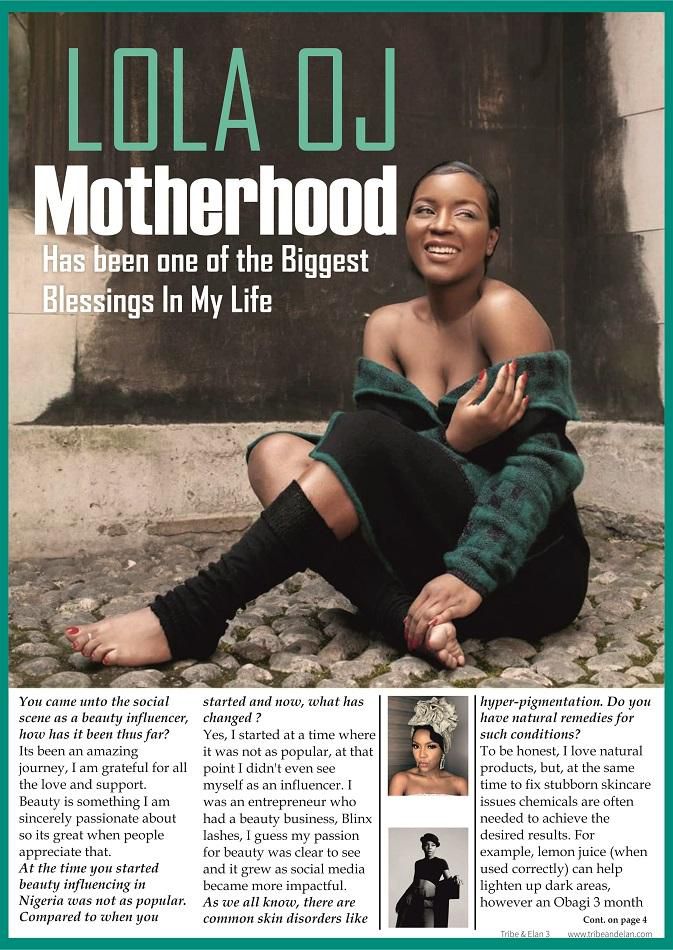 Lola OJ covers the Mother’s Day Edition of Tribe & Elan Magazine[tribeandelan]