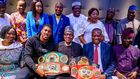 Anthony Joshua and Muhammadu Buhari (Office of the President of Nigeria)