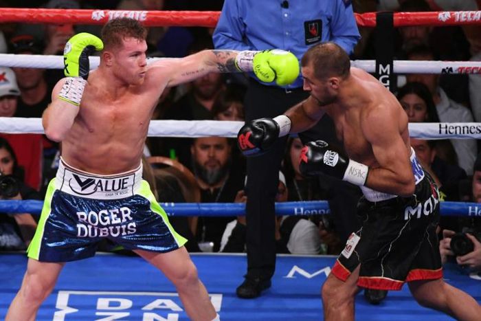 The first boxing match available on all DAZN markets will be a soon-to-be-announced fight starring Saul "Canelo" Alvarez (L, pictured November 2019)