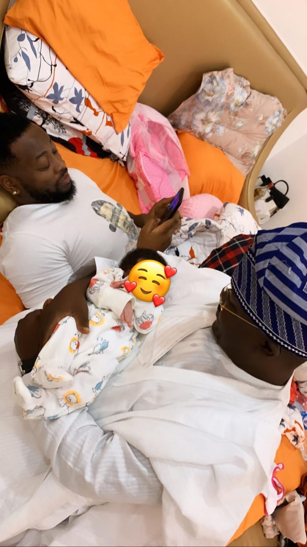 Some of the cutest photos you'd see on social media today is that of Former Big Brother Naija housemate, Bam Bam's daughter, and her grandparents. [Instagram/BammyBestowed]