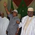 From Right: PDP 2019 Presidential candidate, Alhaji Atiku Abubakar, PDP Chairman, Uche Secondus and other party members during the party's stakeholders meeting in Kaduna in January 2020.