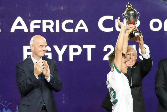 Gianni Infantino helped hand over the trophy after Algeria won the 2019 Africa Cup of Nations. He ants the tournament staged less often