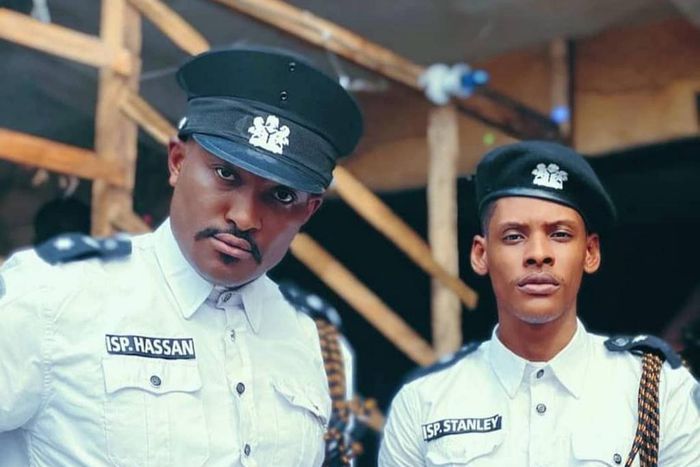 Blossom Chukwujekwu and Elozonam Ogbolu on the set of  upcoming crime thriller 'Sanitation Day' [Instagram/sanitationday]