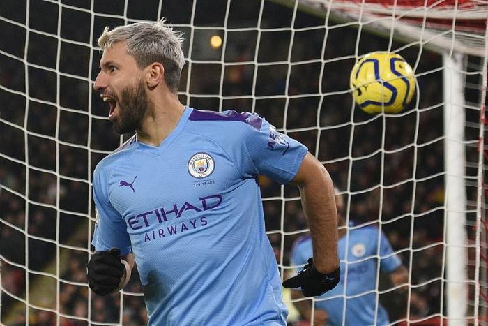 Manchester City's Sergio Aguero came off the bench to beat Sheffield United