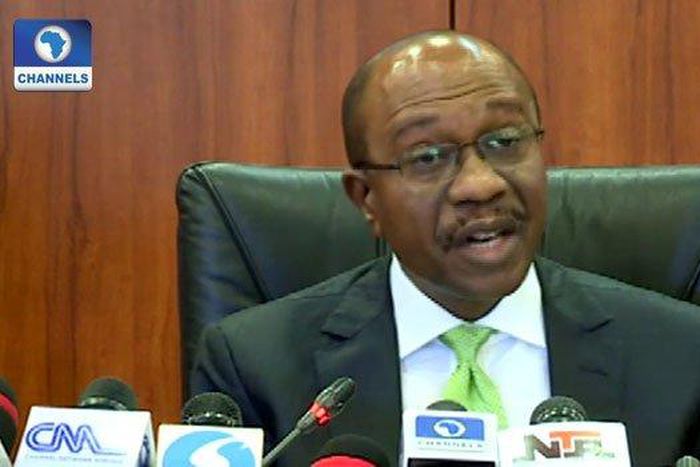 Godwin Emefiele, CBN governor, speaking at the end of the 270th meeting of the Monetary Policy Committee (MPC) at the apex bank’s headquarters in Abuja. (Twitter/Channels Television)