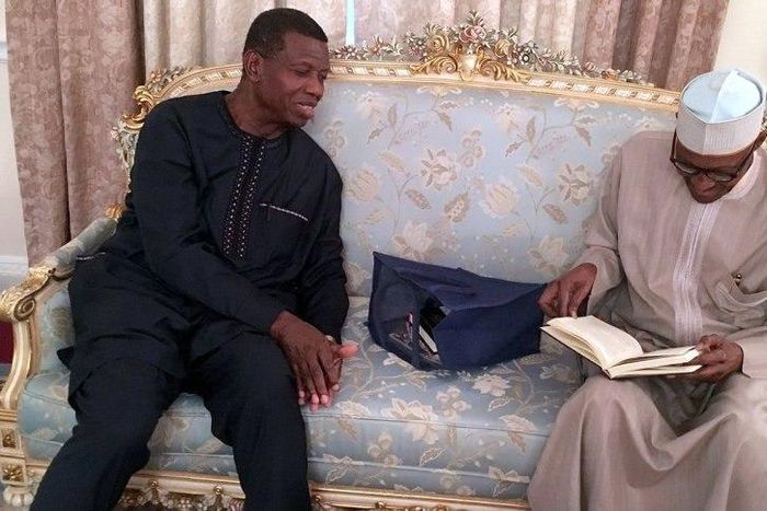 Pastor Adeboye visits President Buhari in London