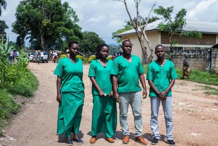The journalists of the Burundi's independent media Iwacu Press Group,(L to R) Christine Kamikazi, Agnes Ndirubusa, Terence Mpozenzi and Egide Harerimana were handed jail terms