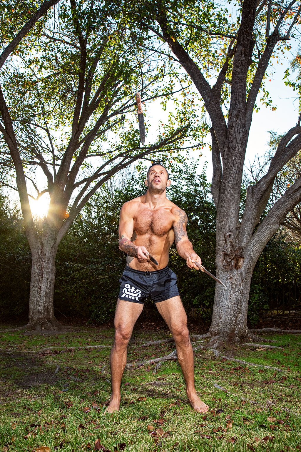 Marcus is drawn to old-world training methods, such as juggling knives, which demand learning a complex skill.