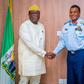 The Chief of Air Staff (CAS), Air Marshal Sadique Abubakar receives Governor Kayode Fayemi of Ekiti state in his office in Abuja. [Twitter/@ekitistategov]