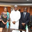 L-R: Sen. Ibrahim Bomai, Vice Chairman, Senate Committee on Communications; Sen. Oluremi Tinubu, Chairman, Committee; Prof. Umar Danbatta, Executive  Vice Chairman, Nigerian Communications Commission (NCC) and Mr. Adeleke Adewolu, Executive Commissione...
