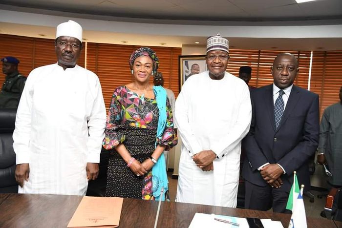 L-R: Sen. Ibrahim Bomai, Vice Chairman, Senate Committee on Communications; Sen. Oluremi Tinubu, Chairman, Committee; Prof. Umar Danbatta, Executive  Vice Chairman, Nigerian Communications Commission (NCC) and Mr. Adeleke Adewolu, Executive Commissione...