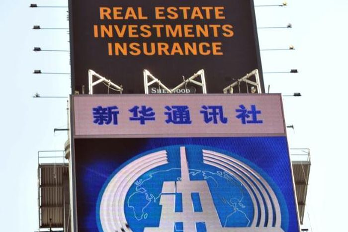 An electronic billboard in 2011 promotes Xinhua, the news agency operated by the Chinese government, in New York's Times Square