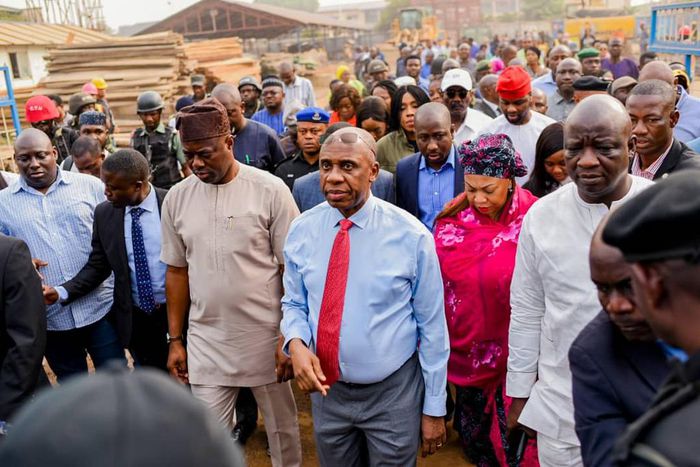 Amaechi takes Makinde on an assessment tour of the Lagos-Ibadan railway project [Israel Ibeleme]
