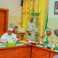 Kano Governor Ganduje and members of his council announce Sanusi's dethronement as Emir (Twitter: @Dawisu)