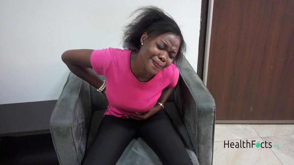 Woman with menstrual pains