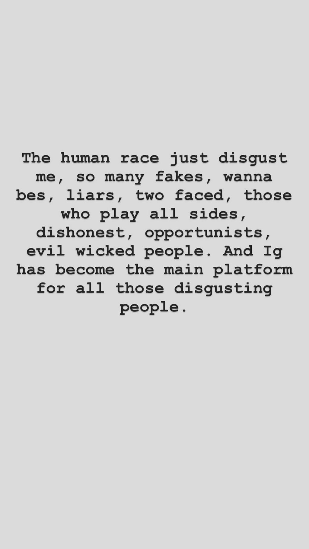 According to her, the human race is disgusting to her at the moment and wishes to elope with her daughter and never come back. [Instagram/Laplubelle]