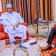 Jonathan pays Buhari surprise visit at Aso Rock. [Twitter/@BashirAhmaad]