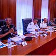President Muhammadu Buhari in a meeting with service chiefs (Punch)