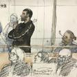 Gilbert Chikli, centre, and Anthony Lasarevitsch, left,  are charged with organised fraud and usurping a person's identity