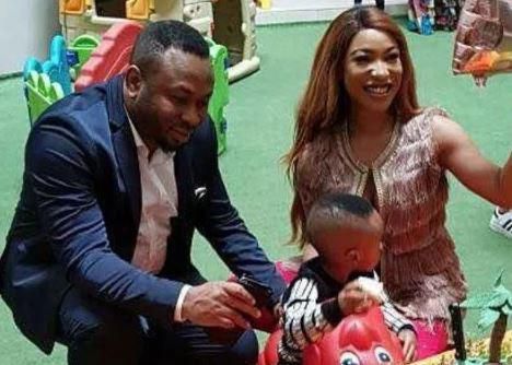 Olakunle Churchill, Tonto Dikeh and son King-Andre (LIB)