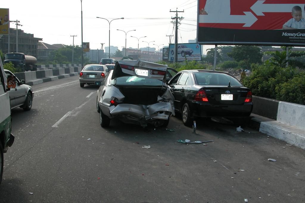 The Addax car fled this crash scene in 2006. The company has also refused to take responsibility for the crash (Pulse)