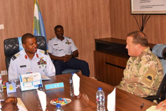 Air Commodore Ibikunle Daramola, NAF Director of Public Relations and Information and the Adjutant General California National Guard, Maj.-Gen. David Baldwin [Twitter/@NigAirForce]