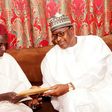 Yahaya Ibrahim Zimit, elder brother to the deceased (left) and Prof. Umar Danbatta, Executive Vice Chairman/CEO, Nigerian Communications Commission (NCC), during the condolence visit led by the EVC to the family of late Mukhtari Zimit, a former NCC Boa...