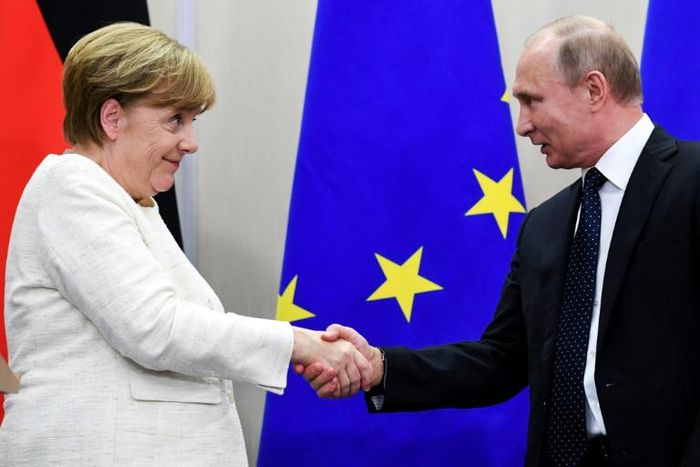 Libya and Iran will top the agenda for talks in Moscow between German Chancellor Angela Merkel and Russian President Vladimir Putin (pictured in Sochi in May 2018)