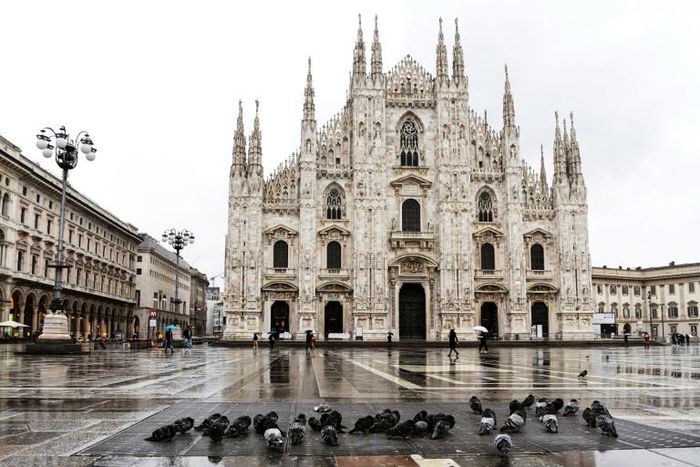 Tourist favourites such as Milan's Piazza Duomo have already been emptied by the coronavirus outbreak