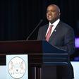 Victor: President Mokgweetsi Masisi delivers a speech after being sworn in on November 1