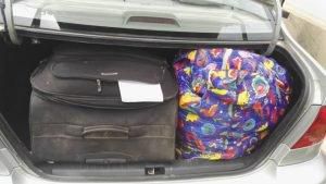 Davies’s luggage inside the taxi (NAN)