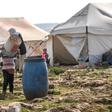 Syrians displaced by regime bombardment have sought shelter in squalid camps along the border with Turkey