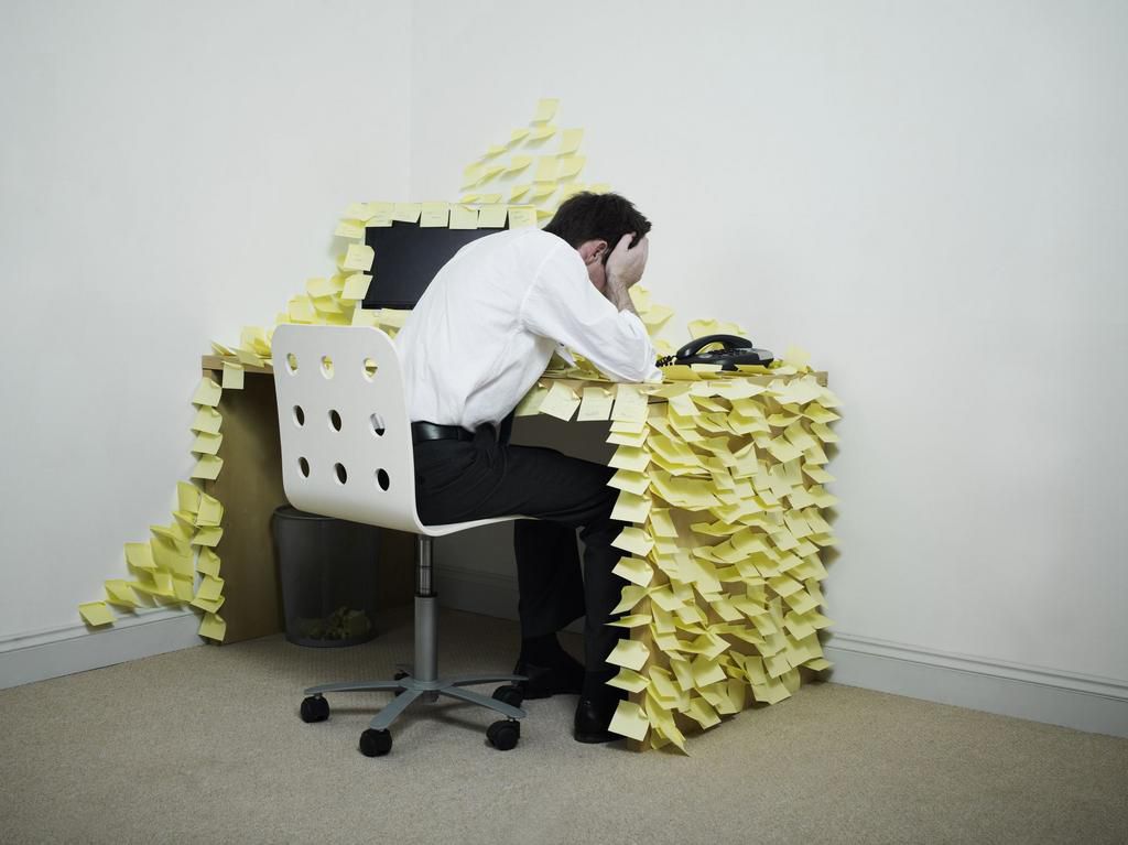 Stressed Man at Desk