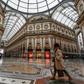 Normally crowded public spaces in Italy such as Vittorio Emanuele II galleria in Milan, are practically empty