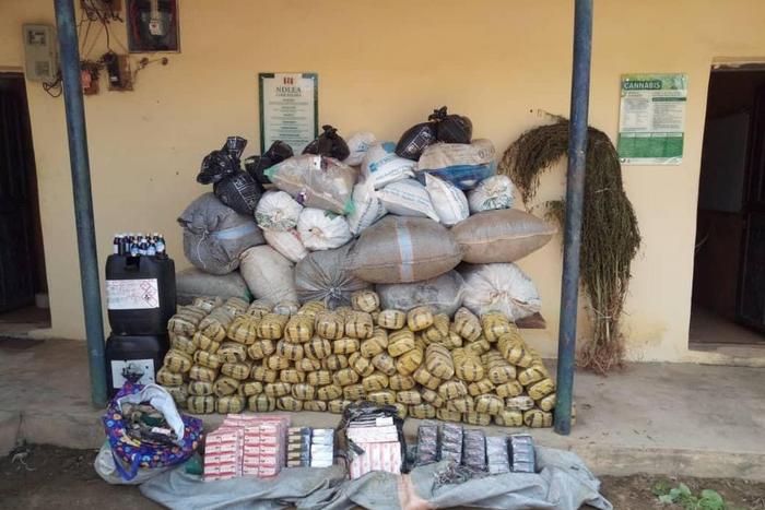NDLEA destroys 34, 560.9438 kilograms of drugs, substances in Ogun. [Twitter/@ndlea_nigeria]